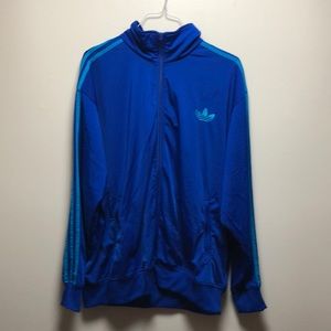Vintage Adidas XXL 3 Stripe Blue Track Jacket